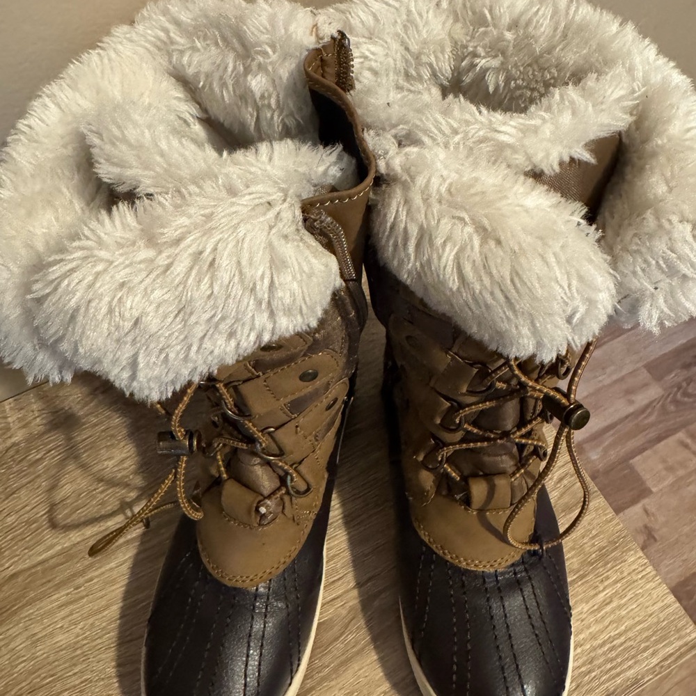 Kids  Brown and Black Winter Boots